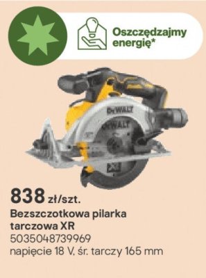 Bezszczotkowa pilarka tarczowa XR promocja w Castorama