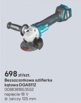 Bezszczotkowa szlifierka kątowa DGA511Z promocja w Castorama