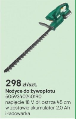 Nożyce do żywopłotu 45cm promocja w Castorama
