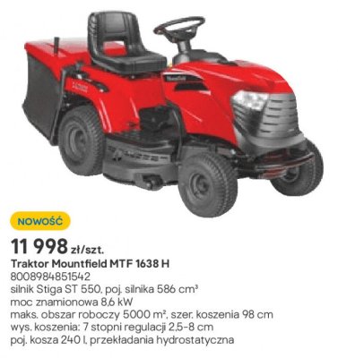 Traktor Mountfield MTF 1638 H promocja w Castorama