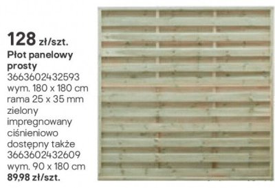 Płot panelowy prosty 180x180 cm promocja w Castorama