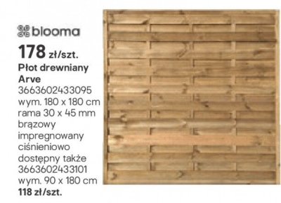 Płot drewniany Arve promocja w Castorama