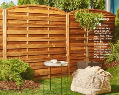 Płot drewniany Arve z łukiem 180x180 cm promocja w Castorama