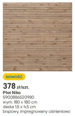 Płot Niko 180x180 cm promocja w Castorama