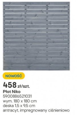 Płot Niko 180x180 cm promocja w Castorama