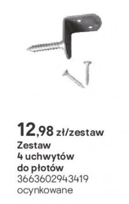 Zestaw 4 uchwytów do płotów promocja w Castorama