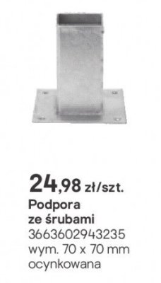 Podpora ze śrubami promocja w Castorama