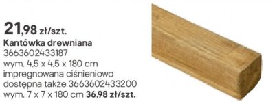 Kantówka drewniana promocja w Castorama