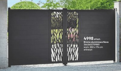 Brama aluminiowa Neva promocja w Castorama