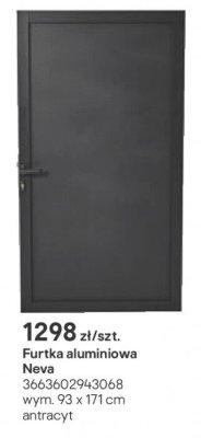 Furtka aluminiowa Neva promocja w Castorama