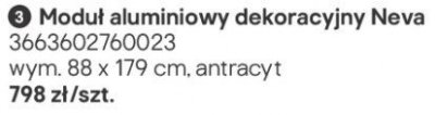 Moduł aluminiowy dekoracyjny Neva promocja w Castorama