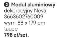 Moduł aluminiowy dekoracyjny Neva promocja w Castorama