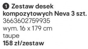 Zestaw desek kompozytowych Neva 3 szt. promocja w Castorama