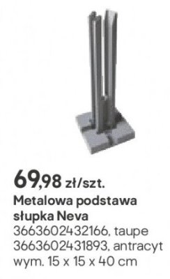 Metalowa podstawa słupka Neva promocja w Castorama