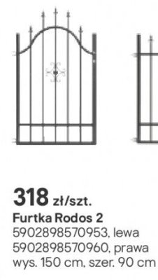 Furtka Rodos 2 150x90 cm promocja w Castorama