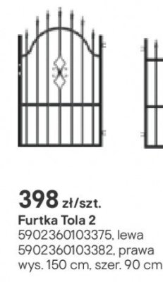Furtka Tola 2 150x90 cm promocja w Castorama