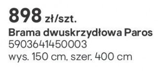 Brama dwuskrzydłowa Paros promocja w Castorama