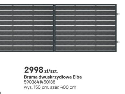 Brama dwuskrzydłowa Elba promocja w Castorama