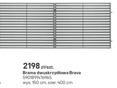 Brama dwuskrzydłowa Brava promocja w Castorama