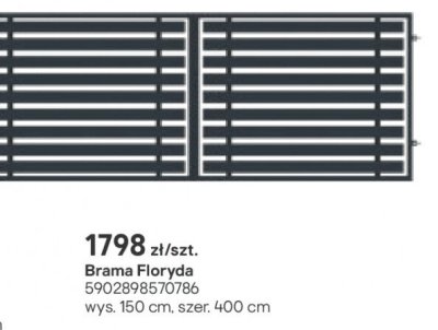 Brama Floryda 150x400 cm promocja w Castorama