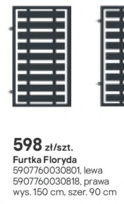 Furtka Floryda 150x90 cm promocja w Castorama