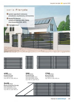 Brama przesuwna Floryda 150x400 cm promocja w Castorama
