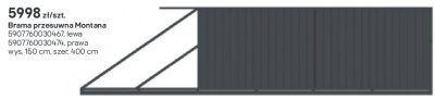 Brama przesuwna Montana promocja w Castorama
