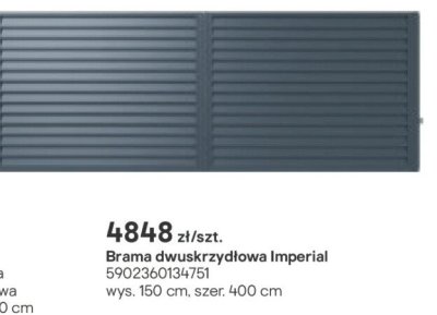 Brama dwuskrzydłowa Imperial promocja w Castorama
