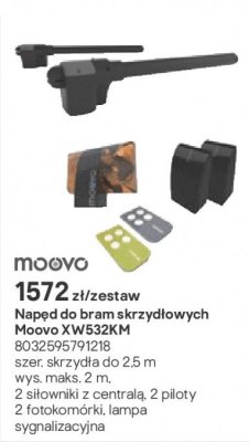 Napęd do bram skrzydłowych Moovo XW532KM promocja w Castorama