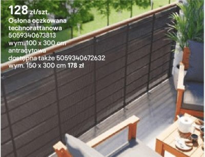 osłona oczkowana technorattanowa 100 x 300 cm promocja w Castorama