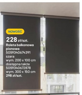 Roleta balkonowa pionowa 200 x 100 cm promocja w Castorama