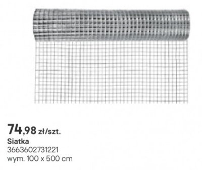 Siatka 100 x 500 cm promocja w Castorama