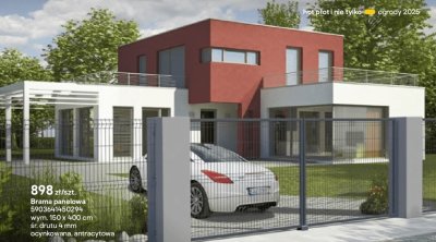 Brama panelowa 150 x 400 cm promocja w Castorama