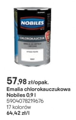 Emalia chlorokauczukowa Nobiles 0.9 l promocja w Castorama
