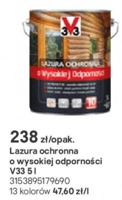 Lazura ochronna V33 5 l promocja w Castorama