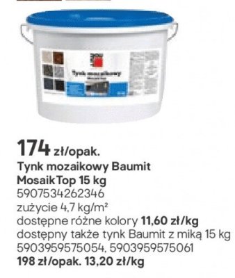 Tynk mozaikowy Baumit MosaikTop 15 kg promocja w Castorama