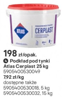 Podkład pod tynki Cerplast 25 kg promocja w Castorama