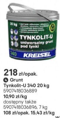 Grunt Tynkolit-U 340 20 kg promocja w Castorama