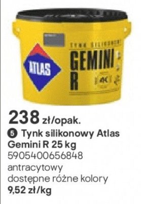 Tynk silikonowy Gemini R 25 kg promocja w Castorama