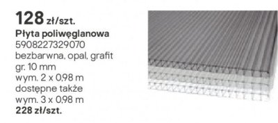 Płyta poliwęglanowa promocja w Castorama