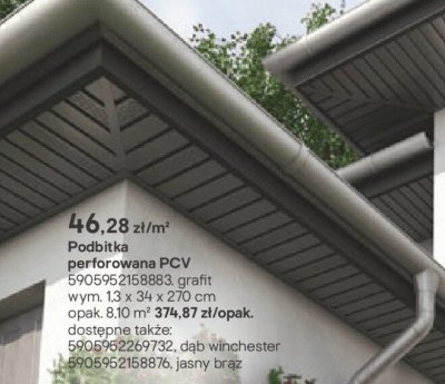 Podbitka perforowana PCV grafit promocja w Castorama