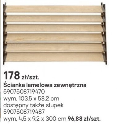 Ścianka lamelowa zewnętrzna promocja w Castorama