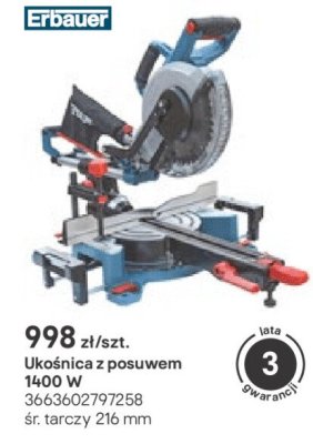 ukośnica z posuwem 1400 W promocja w Castorama