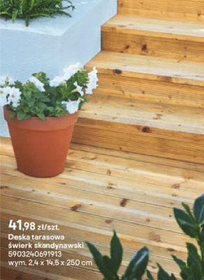 deska tarasowa świerk skandynawski 24x14.5x250 cm promocja w Castorama