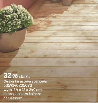 deska tarasowa sosnowa 24x12x240 cm promocja w Castorama