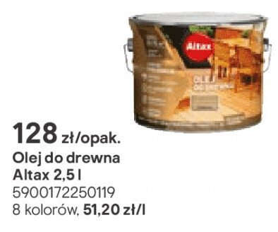 Olej do drewna Altax 2.5l promocja w Castorama