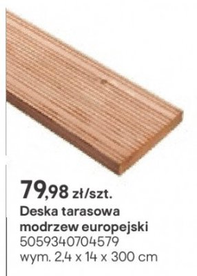 Deska tarasowa modrzew europejski 24x14x300 cm promocja w Castorama