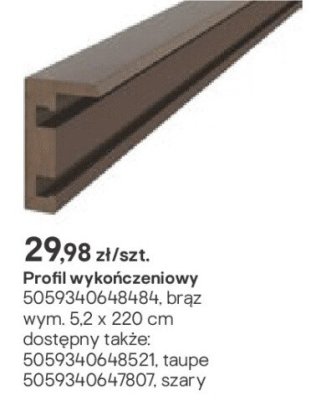 Profil wykończeniowy 5x2x220 cm promocja w Castorama