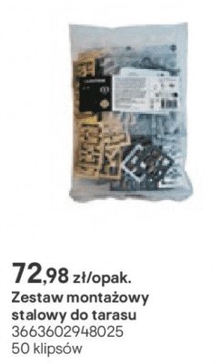 Zestaw montażowy stalowy do tarasu promocja w Castorama