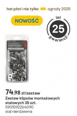 Zestaw klipsów montażowych stalowych 35 szt. promocja w Castorama